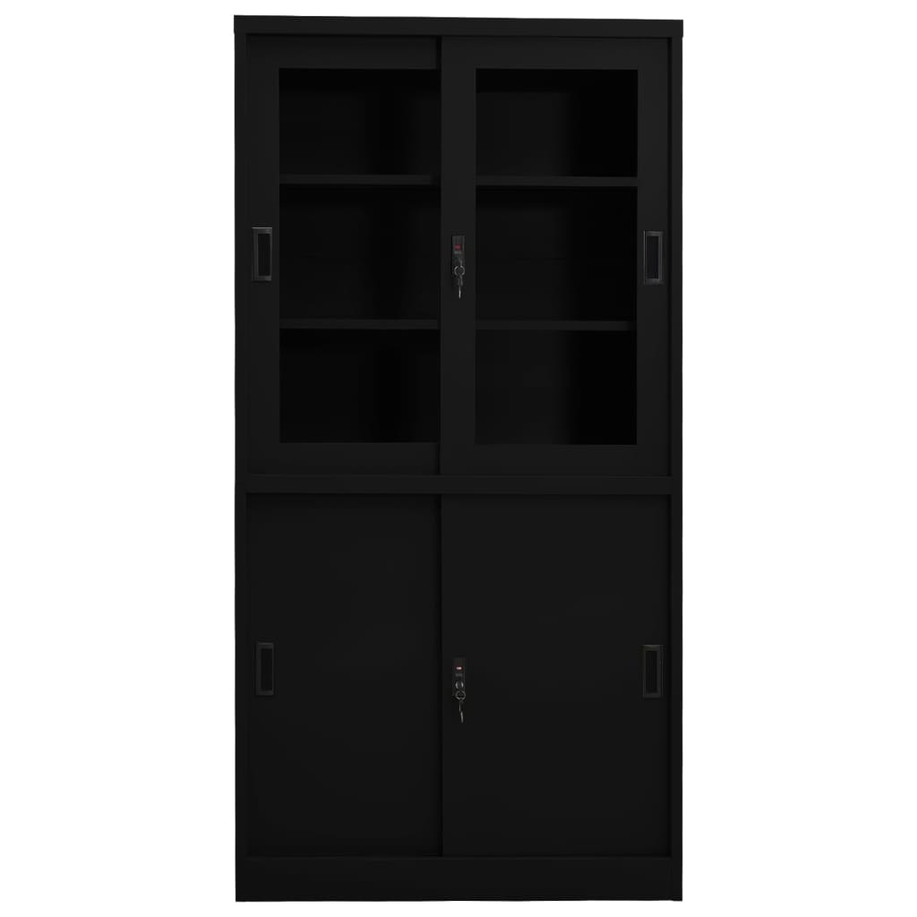 Armoire de bureau et porte coulissante Blanc 90x40x180 cm Acier - XIOS