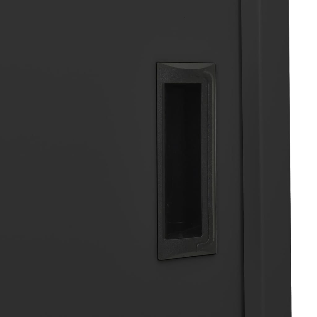 Armoire de bureau et porte coulissante Anthracite 90x40x180 cm - XIOS