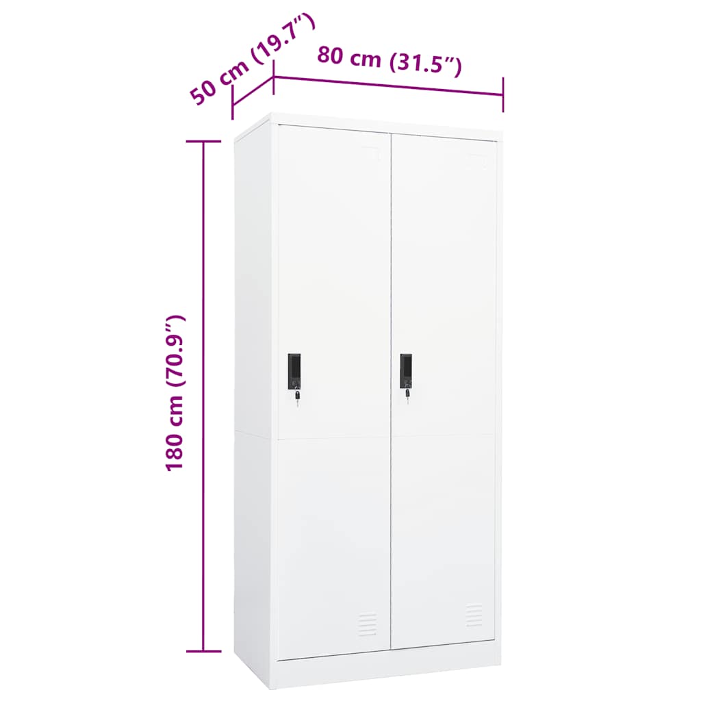 Garde-robe Blanc 80x50x180 cm Acier - XIOS