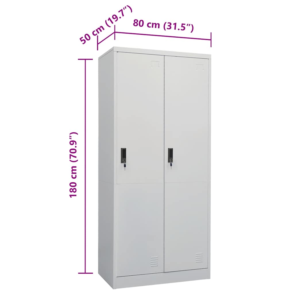 Garde-robe Gris clair 80x50x180 cm Acier - XIOS