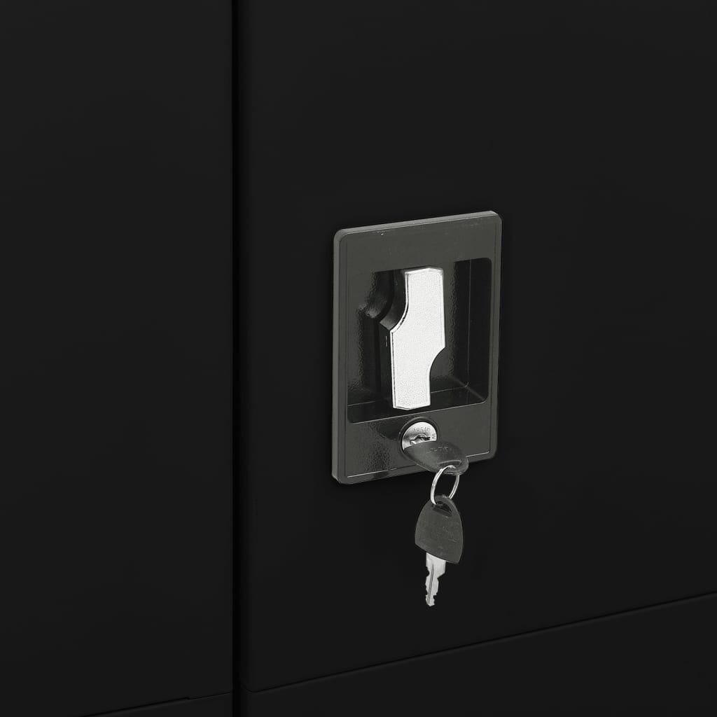 Armoire à casiers Noir 90x40x180 cm Acier - XIOS