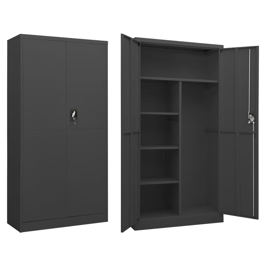 Armoire à casiers Anthracite 90x40x180 cm Acier - XIOS
