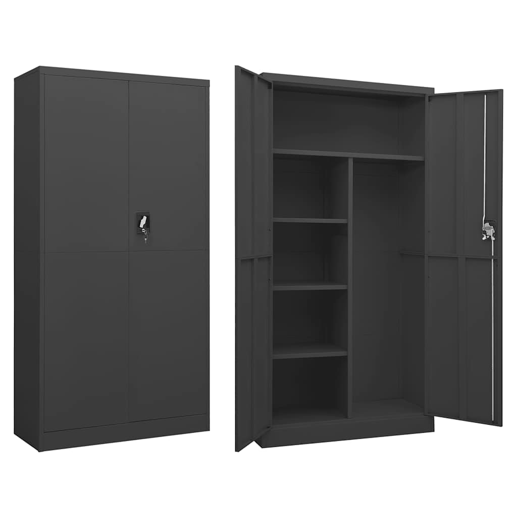 Armoire à casiers Anthracite 90x40x180 cm Acier - XIOS