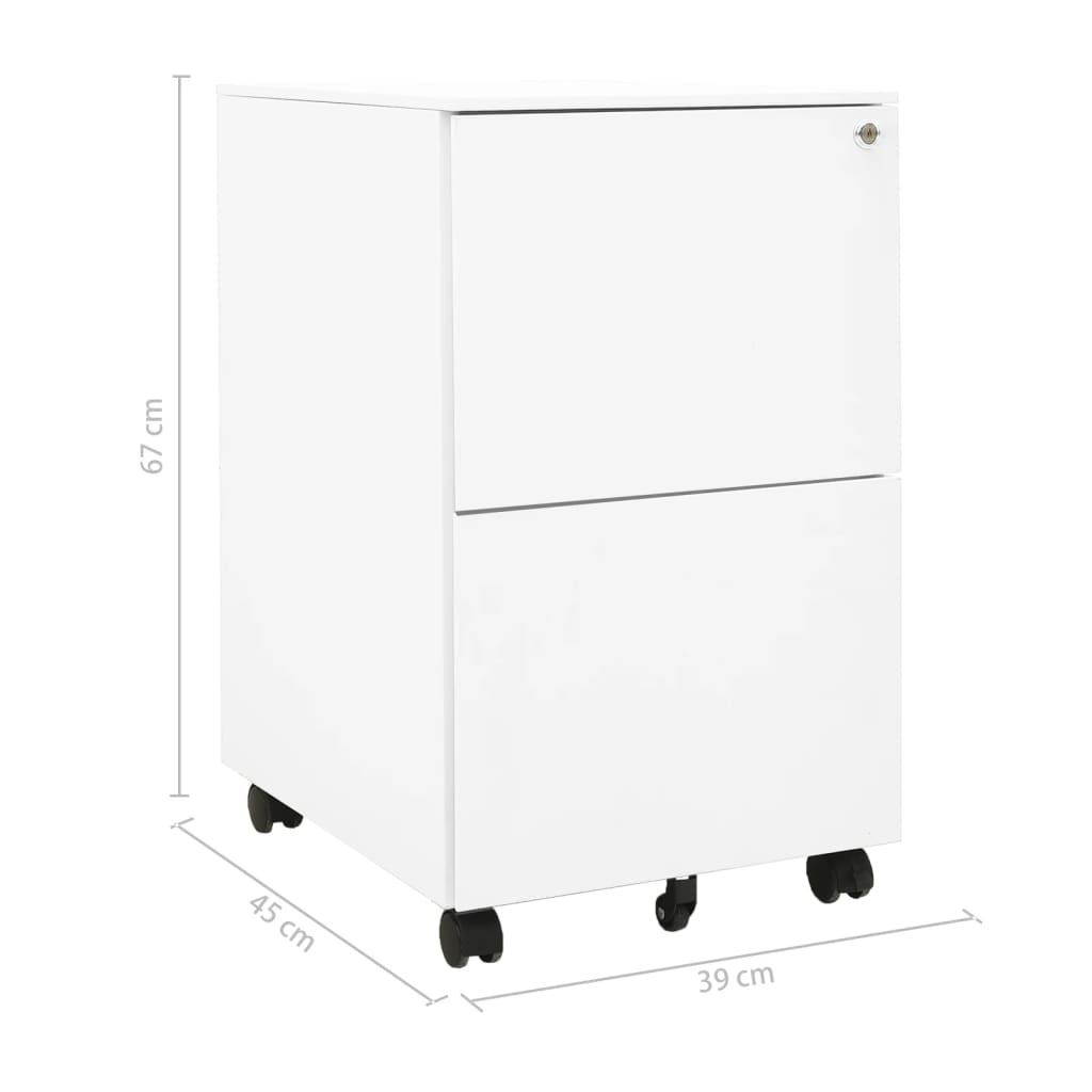 Classeur mobile Blanc 39x45x67 cm Acier - XIOS