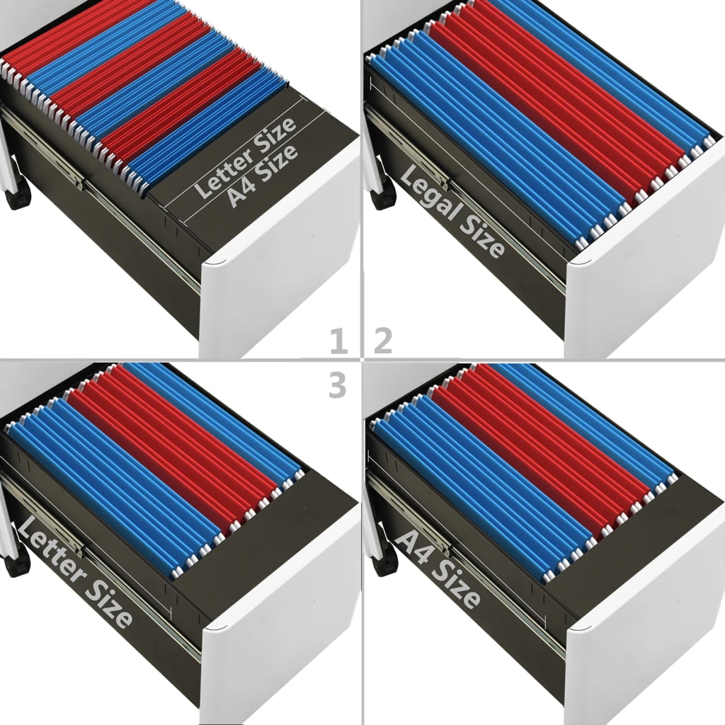 Classeur mobile Gris clair 30x45x59 cm Acier - XIOS