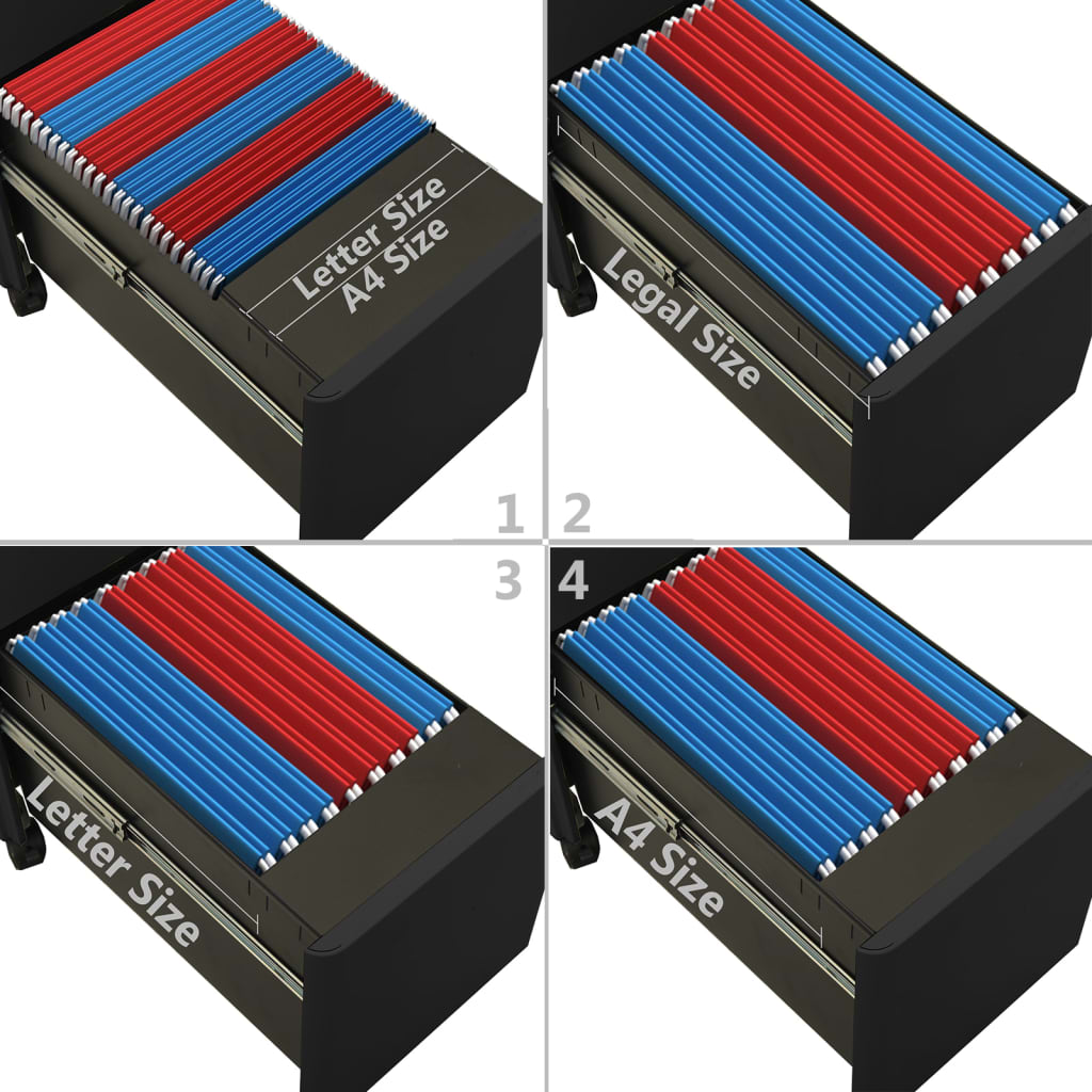 Classeur mobile Anthracite 30x45x59 cm Acier - XIOS