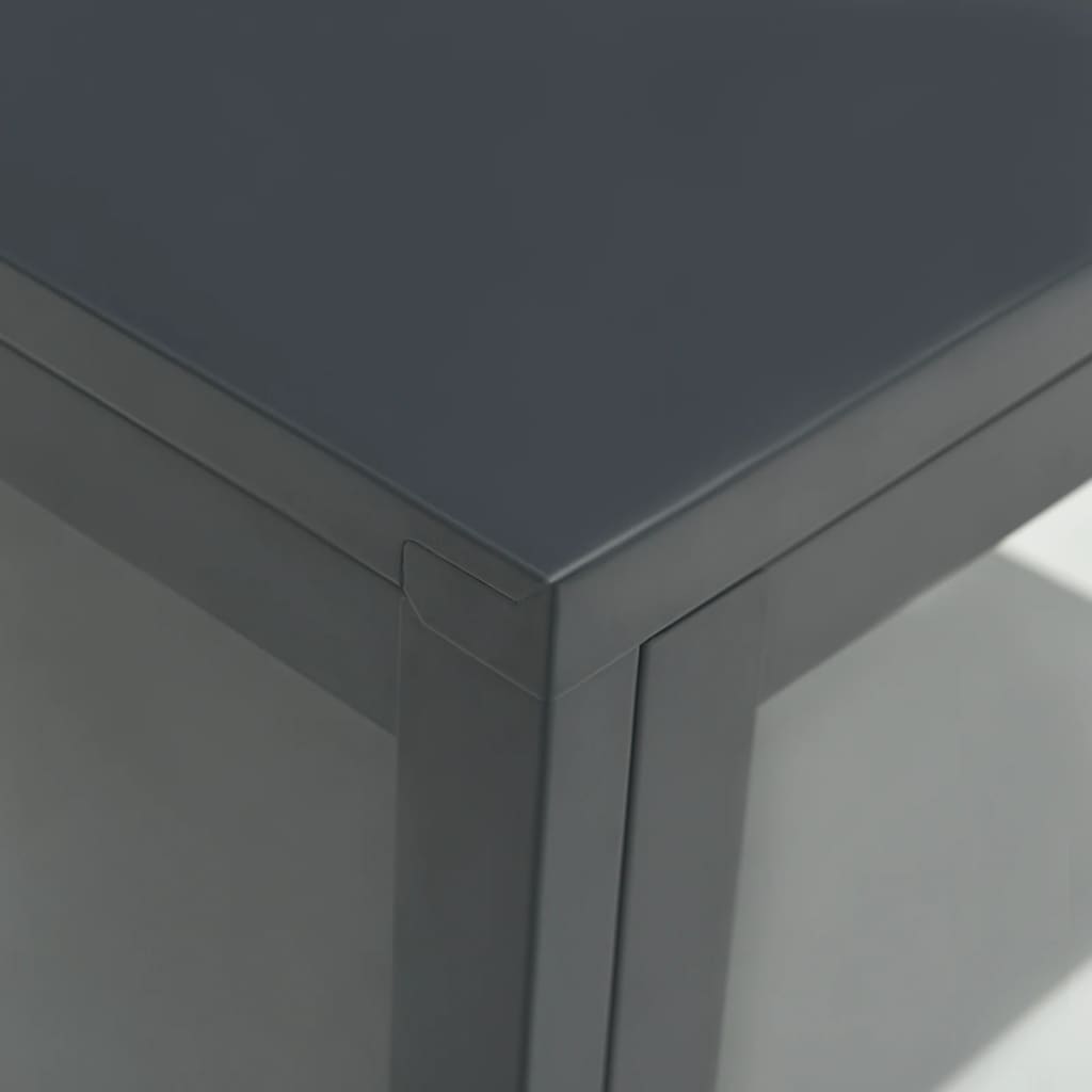 Buffet Anthracite 38x35x70 cm Acier et verre - XIOS