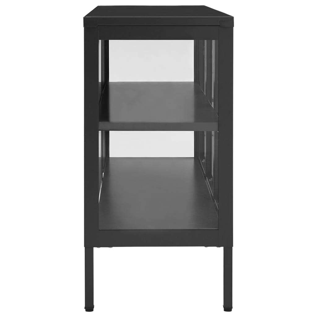 Buffet Anthracite 105x35x70 cm Acier et verre - XIOS