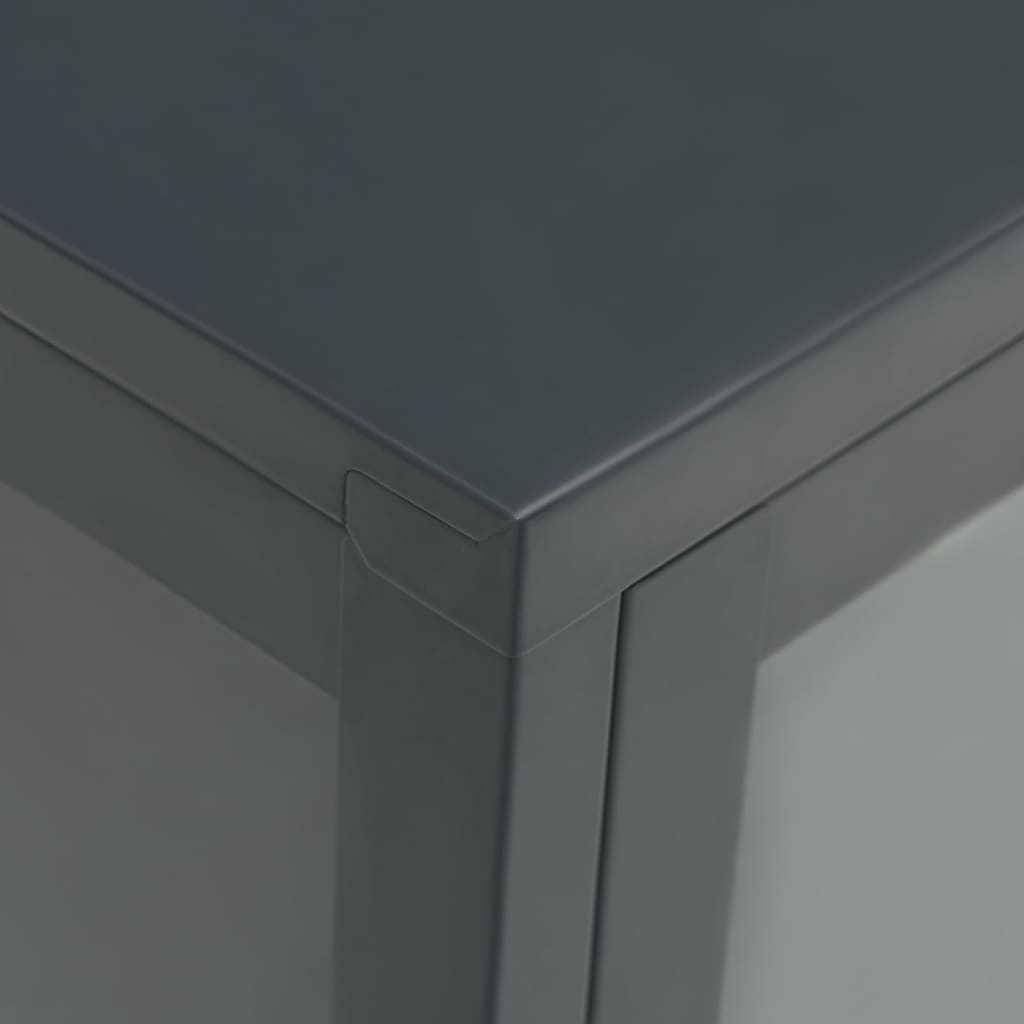 Buffet Anthracite 105x35x70 cm Acier et verre - XIOS