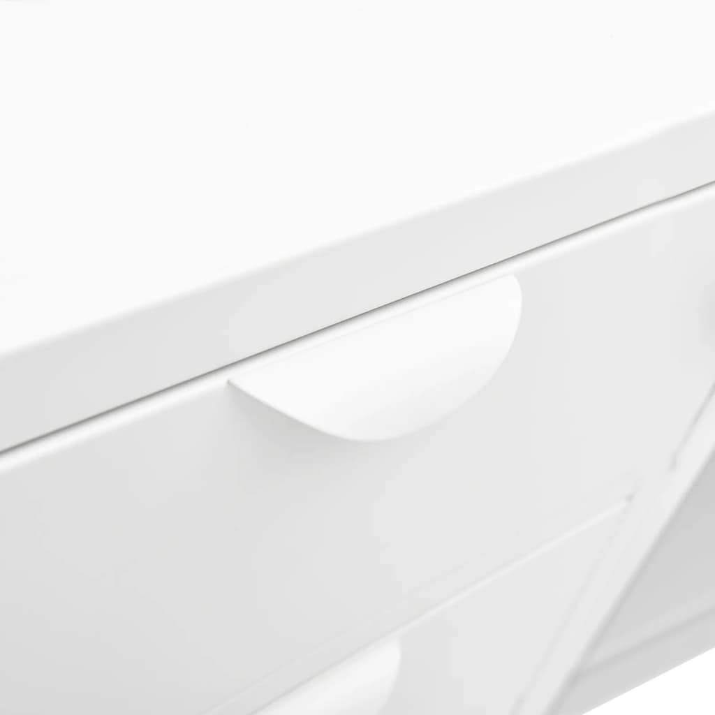 Buffet Blanc 105x35x70 cm Acier et verre trempé - XIOS