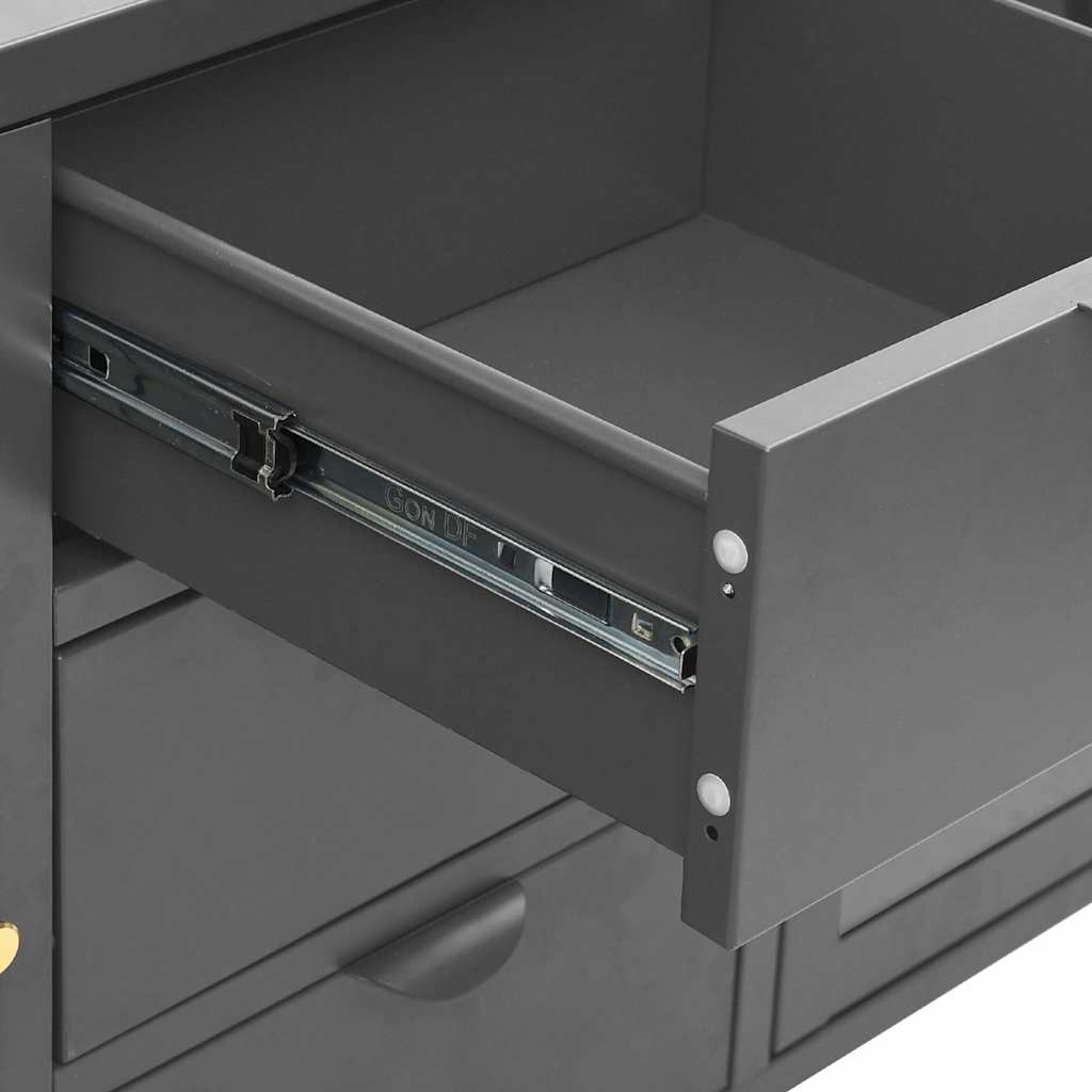 Buffet Anthracite 105x35x70 cm Acier et verre trempé - XIOS