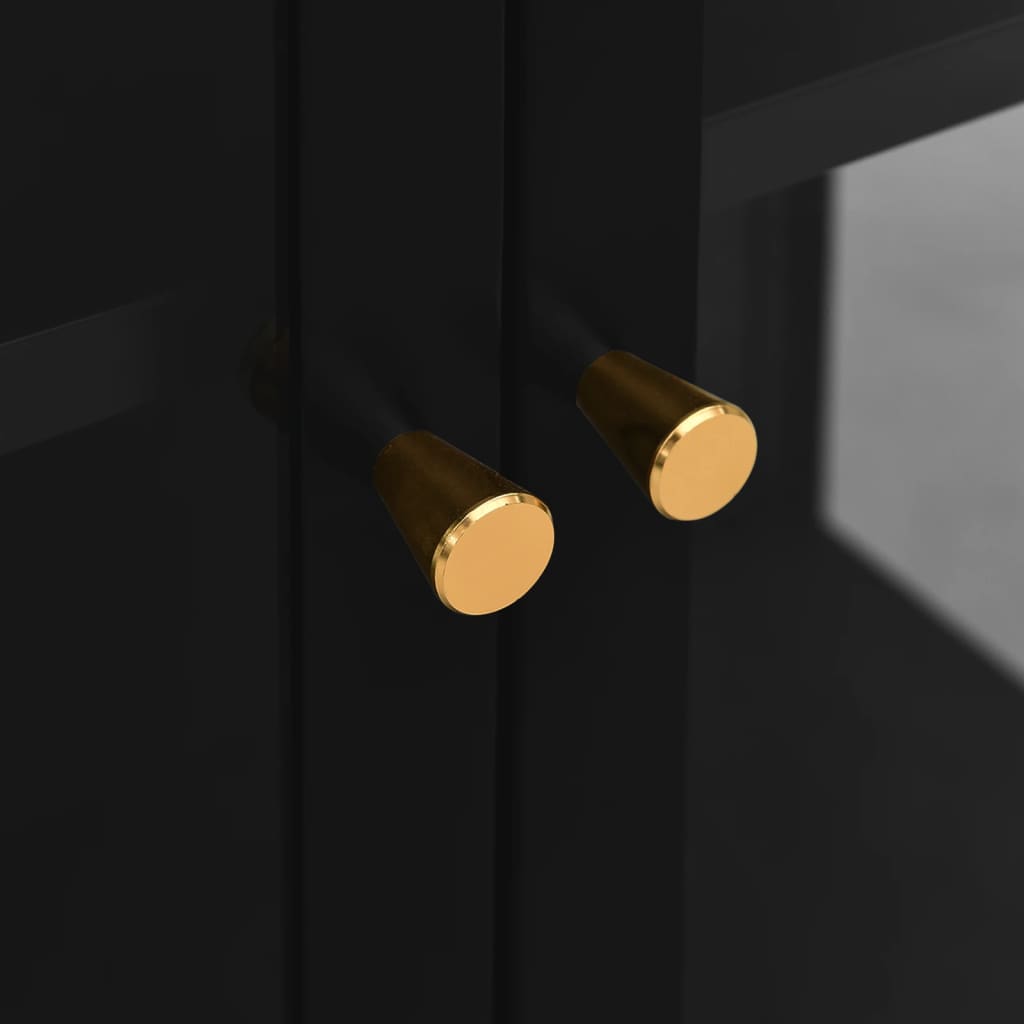 Vitrine d'exposition Noir 90x40x180 cm Acier et verre trempé - XIOS