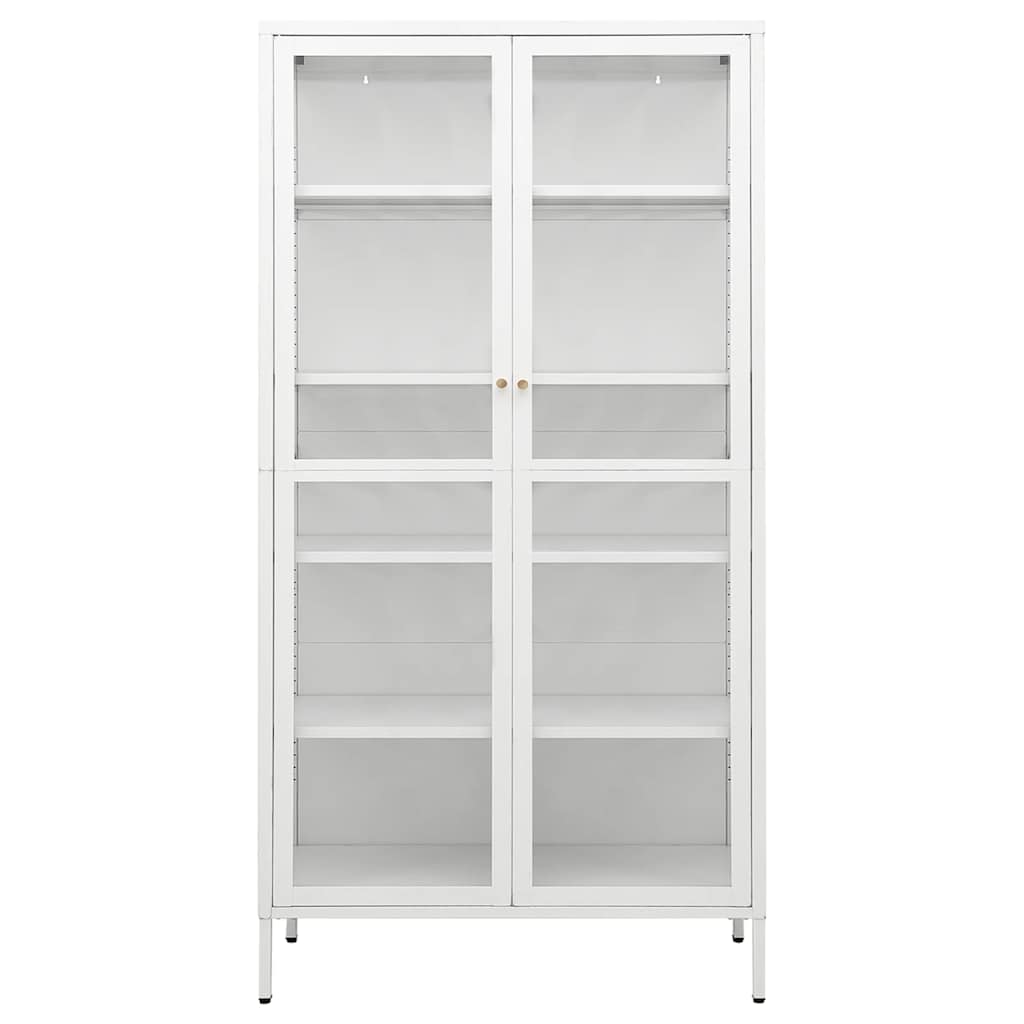 Vitrine d'exposition Blanc 90x40x180 cm Acier et verre trempé - XIOS