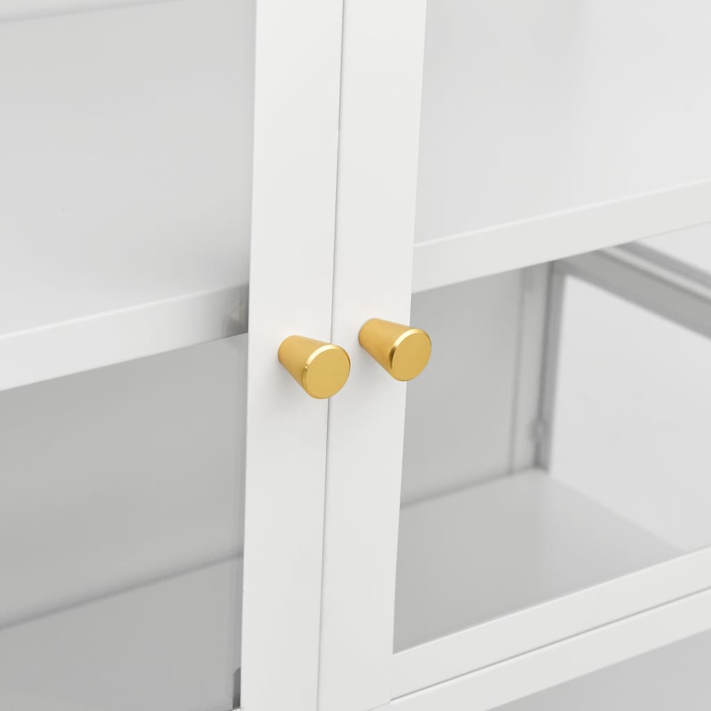 Vitrine d'exposition Blanc 90x40x180 cm Acier et verre trempé - XIOS