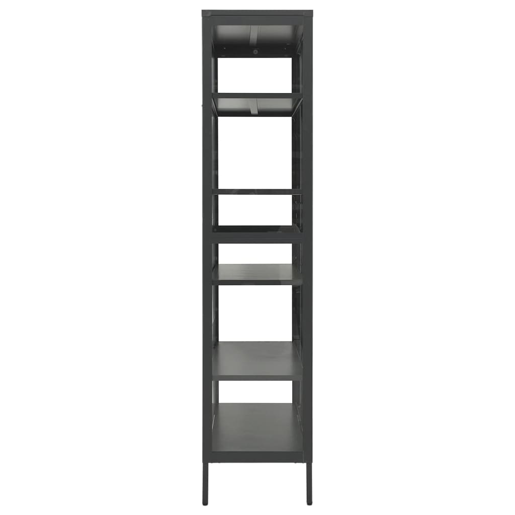 Vitrine d'exposition Anthracite 90x40x180 cm Acier/verre trempé - XIOS