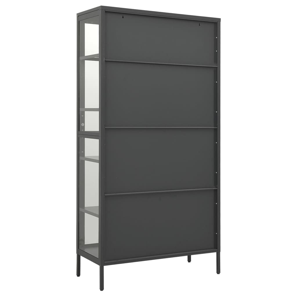 Vitrine d'exposition Anthracite 90x40x180 cm Acier/verre trempé - XIOS