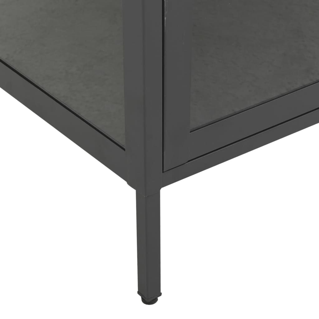 Vitrine d'exposition Anthracite 90x40x180 cm Acier/verre trempé - XIOS