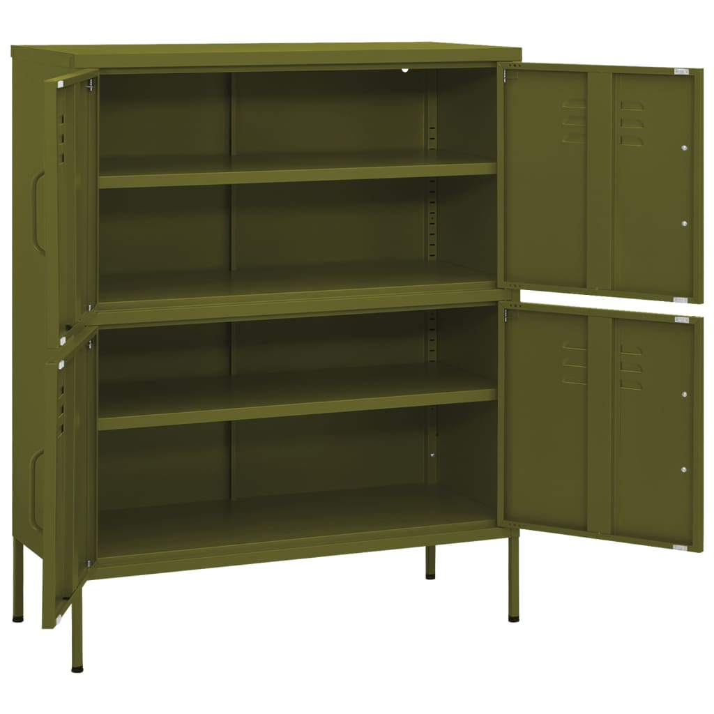 Armoire de rangement Vert olive 80x35x101,5 cm Acier - XIOS