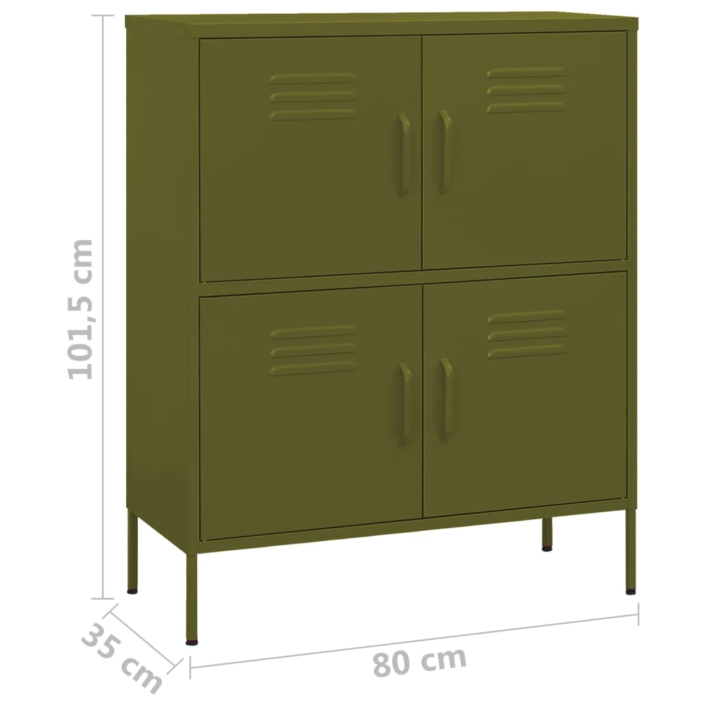 Armoire de rangement Vert olive 80x35x101,5 cm Acier - XIOS