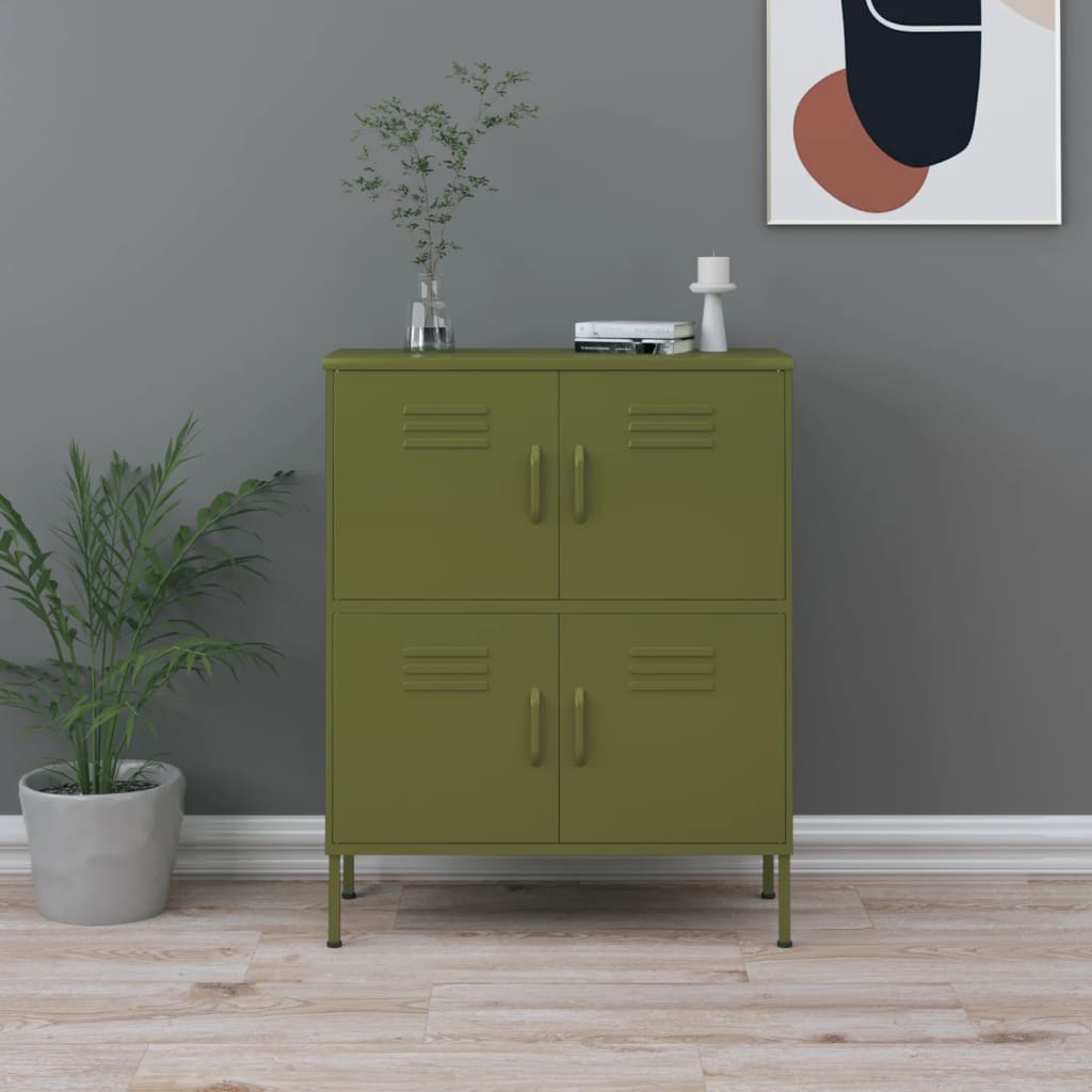 Armoire de rangement Vert olive 80x35x101,5 cm Acier - XIOS