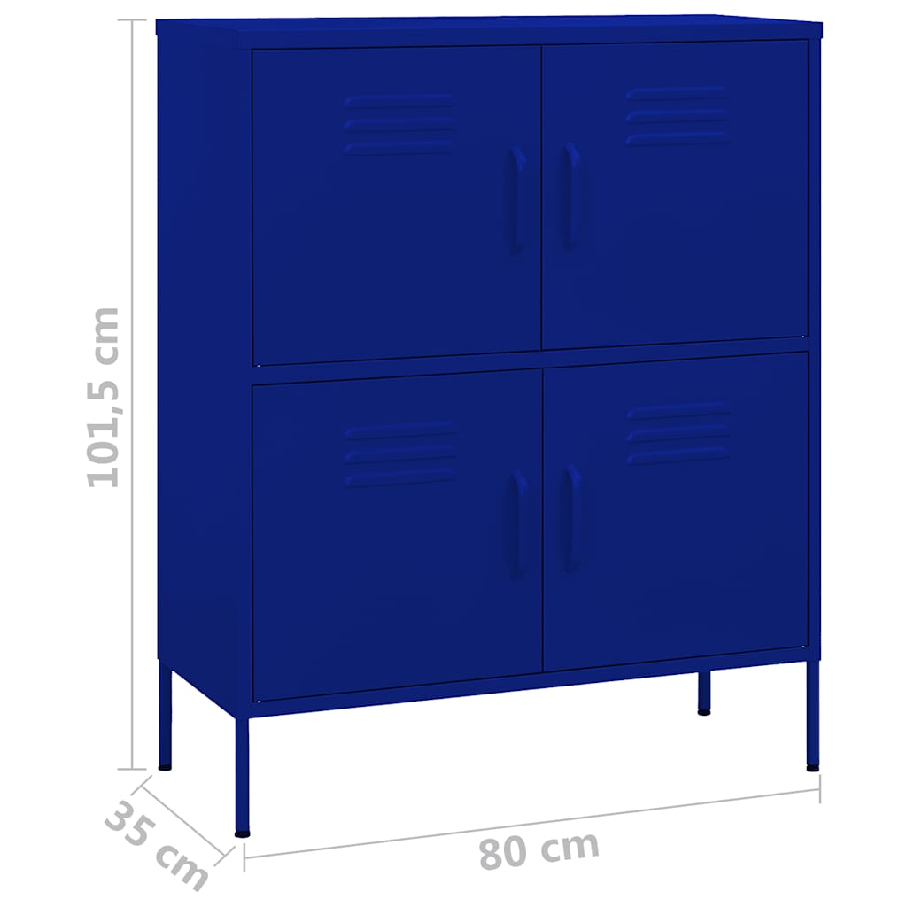 Armoire de rangement Bleu marine 80x35x101,5 cm Acier