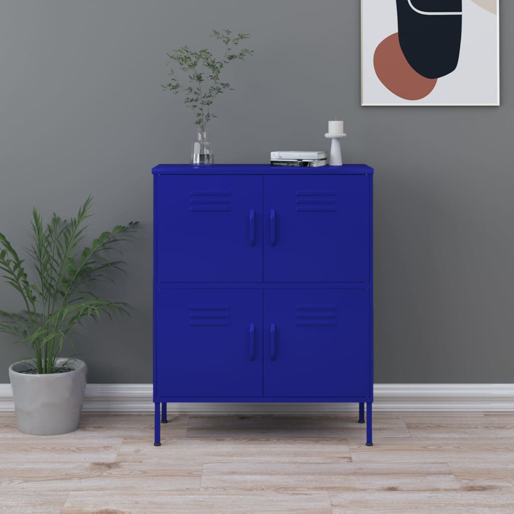 Armoire de rangement Bleu marine 80x35x101,5 cm Acier - XIOS