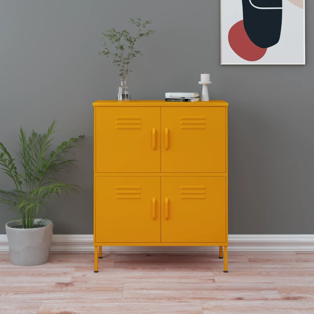 Armoire de rangement Jaune moutarde 80x35x101,5 cm Acier - XIOS