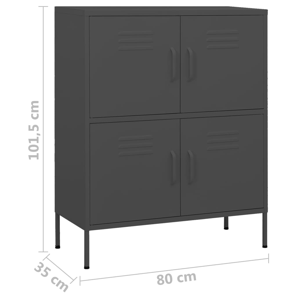 Armoire de rangement Anthracite 80x35x101,5 cm Acier - XIOS