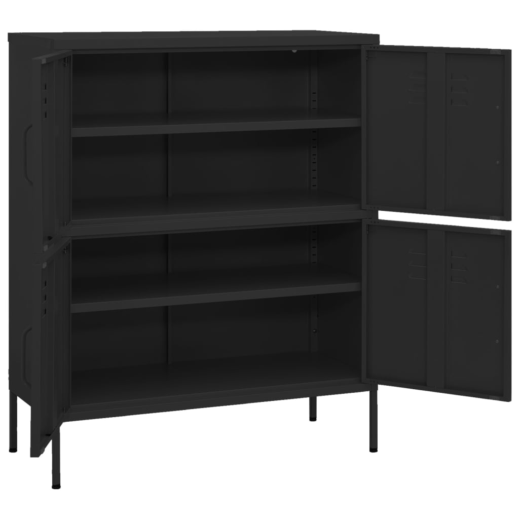 Armoire de rangement Noir 80x35x101,5 cm Acier - XIOS