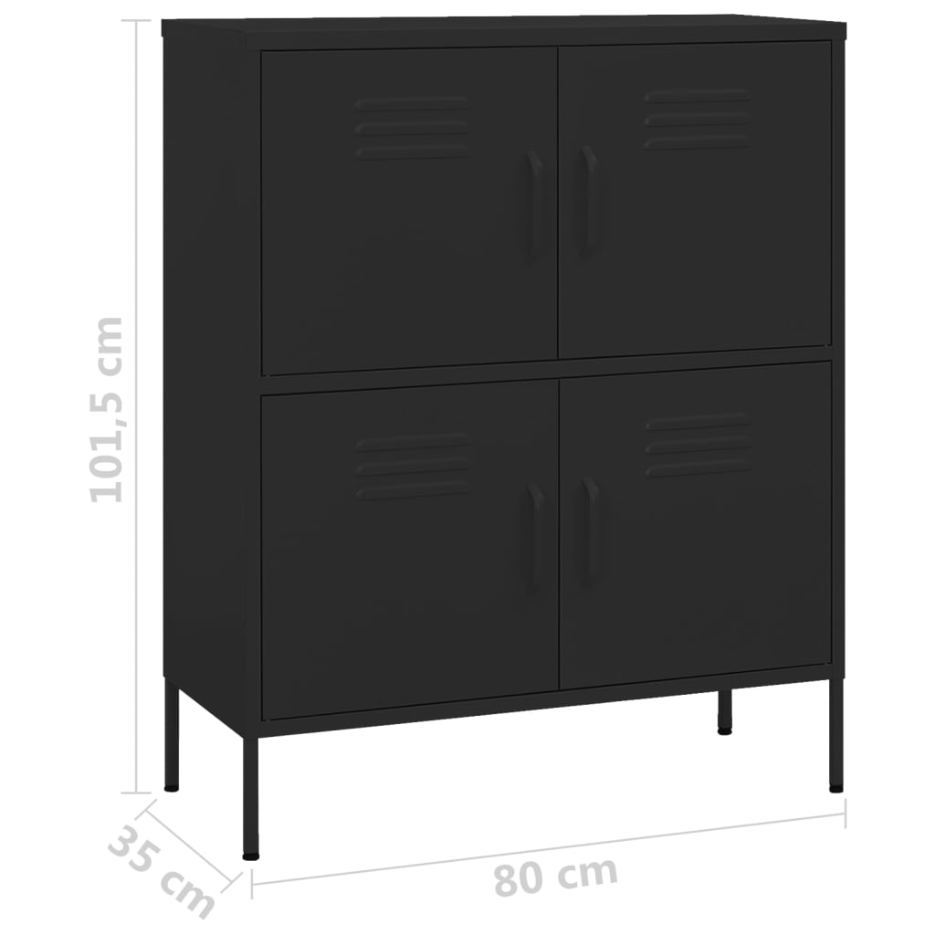 Armoire de rangement Noir 80x35x101,5 cm Acier - XIOS