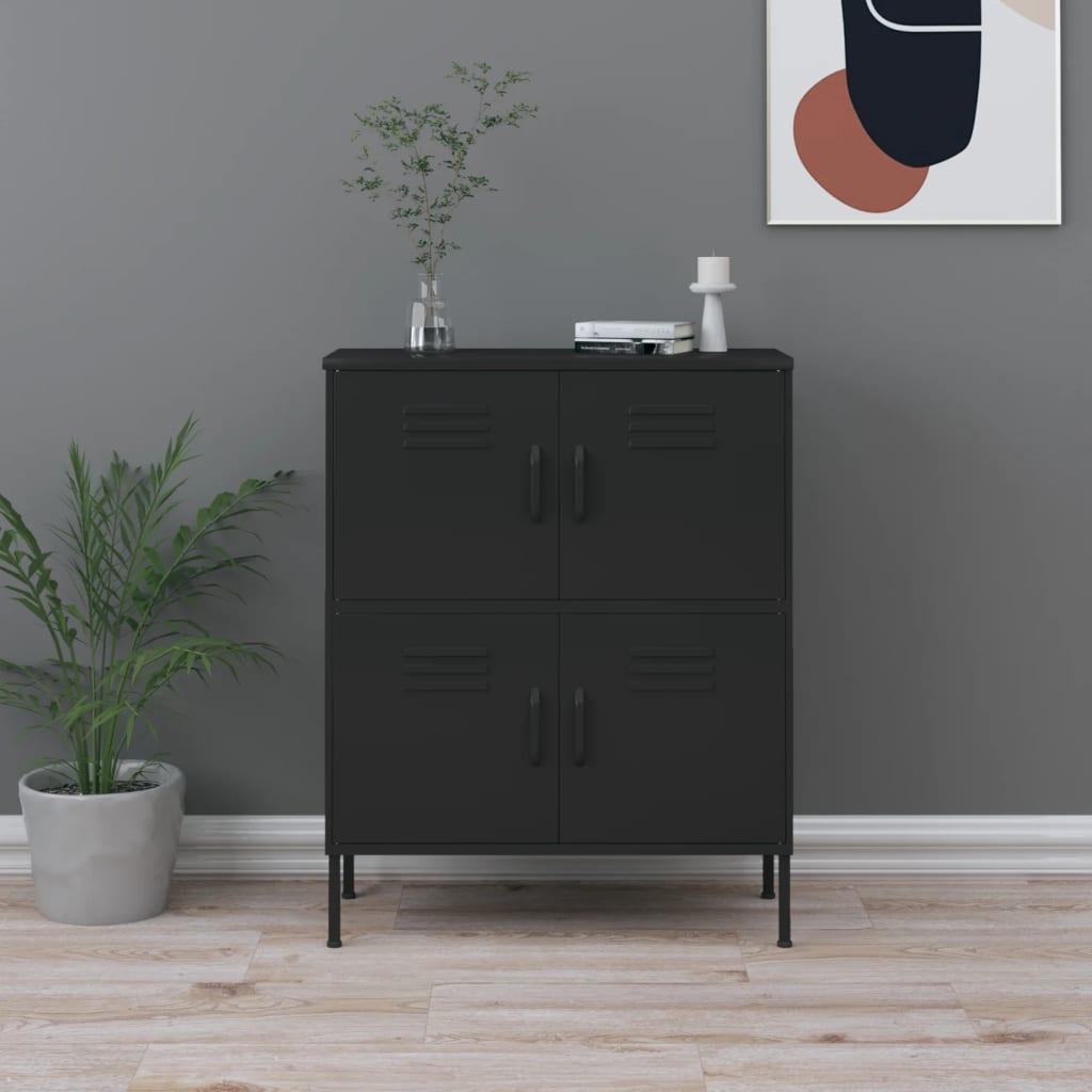 Armoire de rangement Noir 80x35x101,5 cm Acier - XIOS