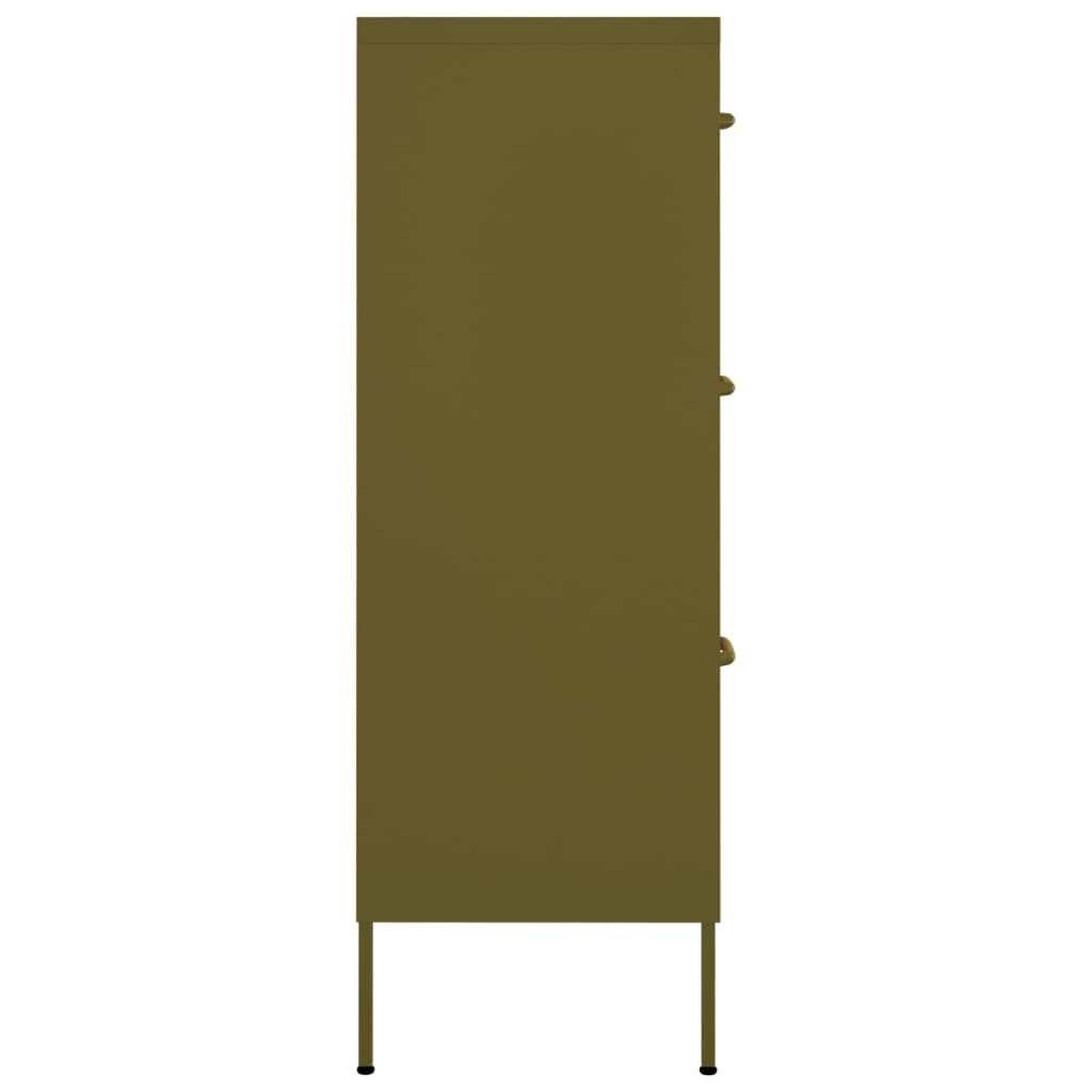 Armoire à tiroirs Vert olive 80x35x101,5 cm Acier - XIOS