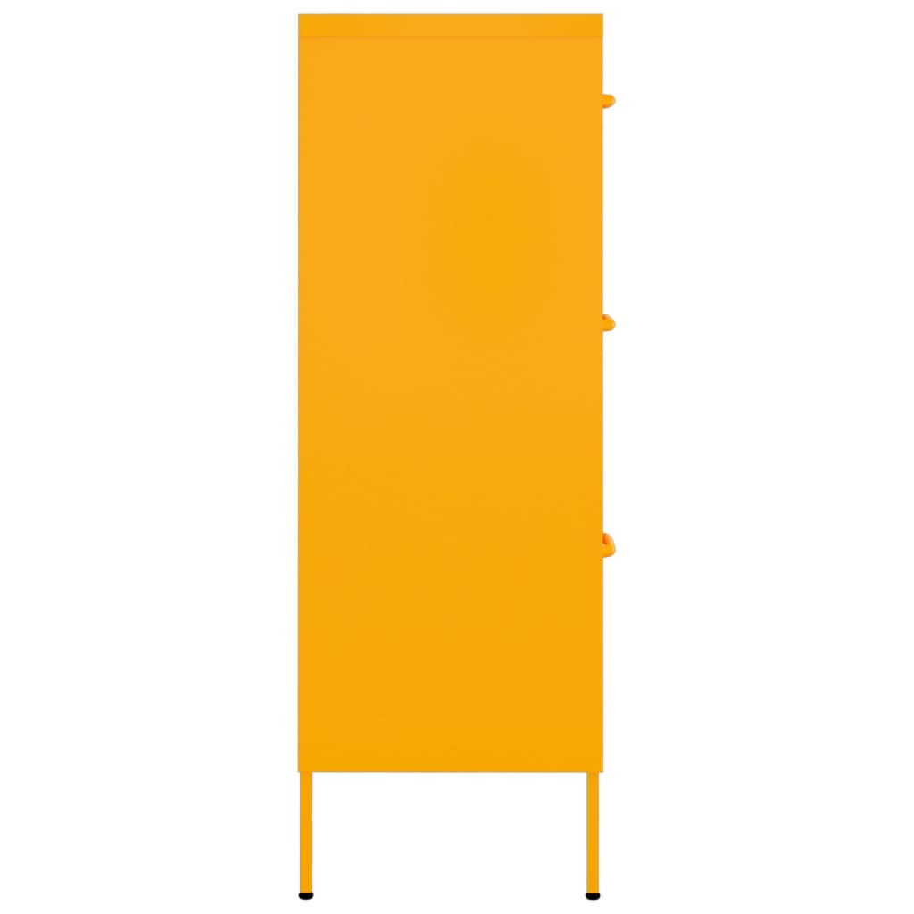 Armoire à tiroirs Jaune moutarde 80x35x101,5 cm Acier - XIOS