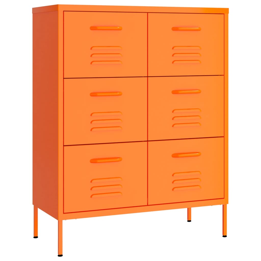 Armoire à tiroirs Orange 80x35x101,5 cm Acier - XIOS