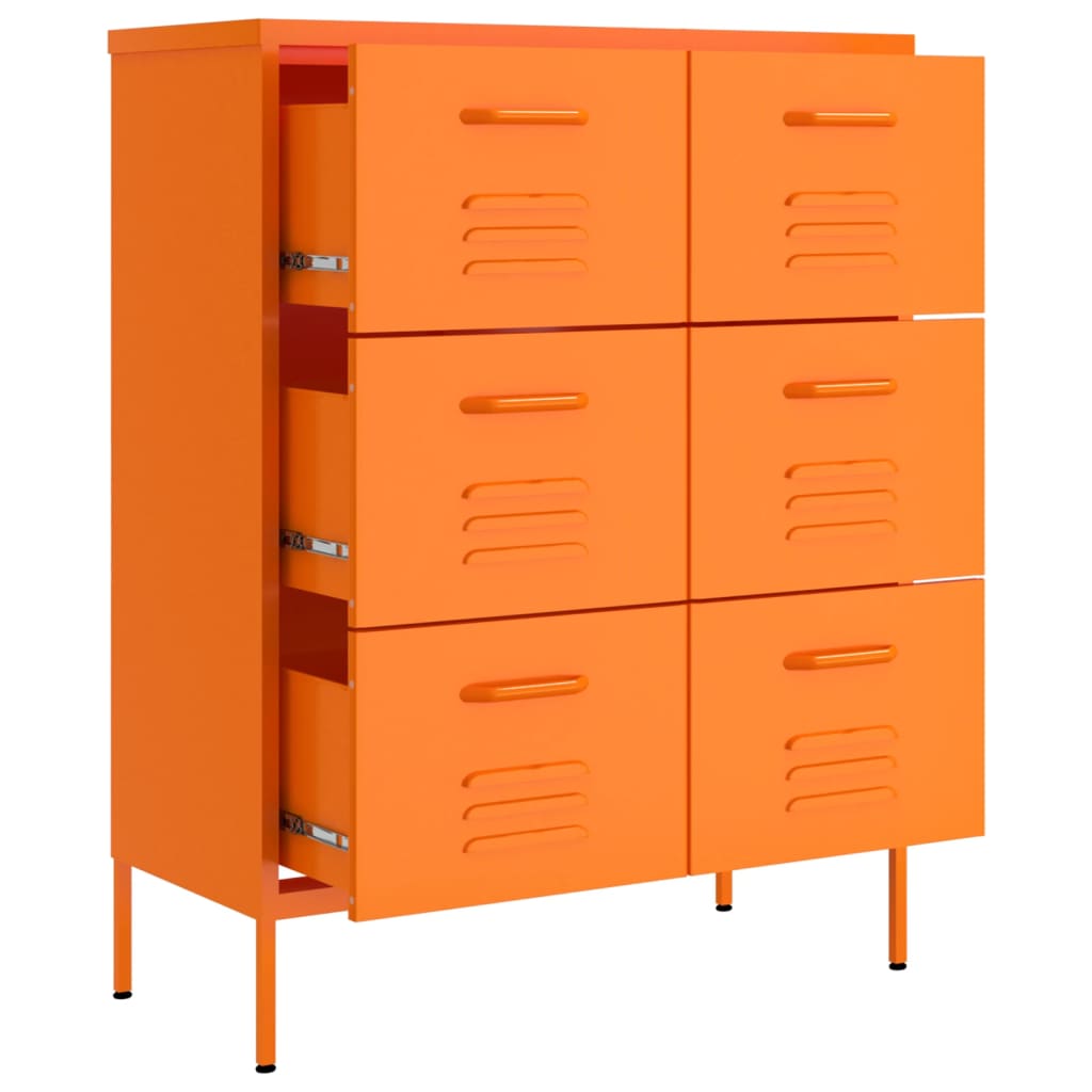 Armoire à tiroirs Orange 80x35x101,5 cm Acier - XIOS