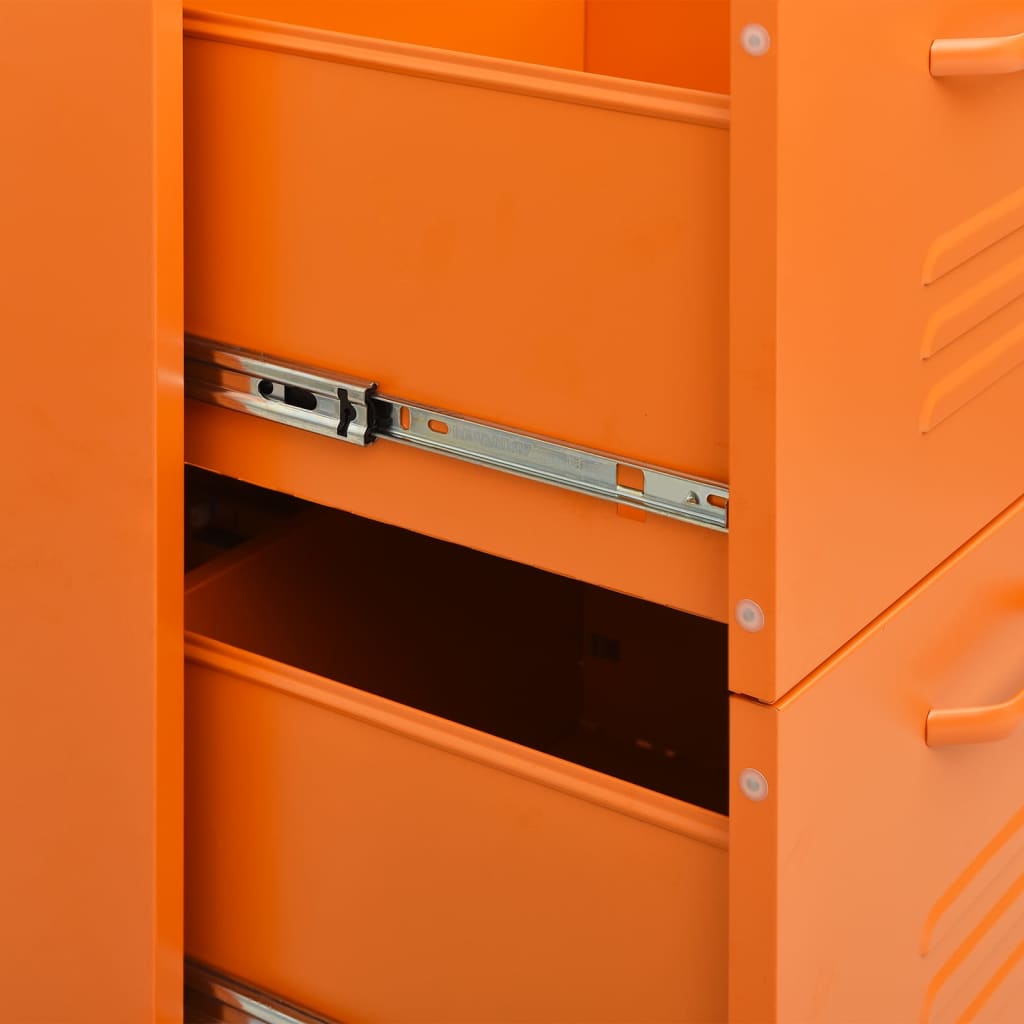 Armoire à tiroirs Orange 80x35x101,5 cm Acier - XIOS