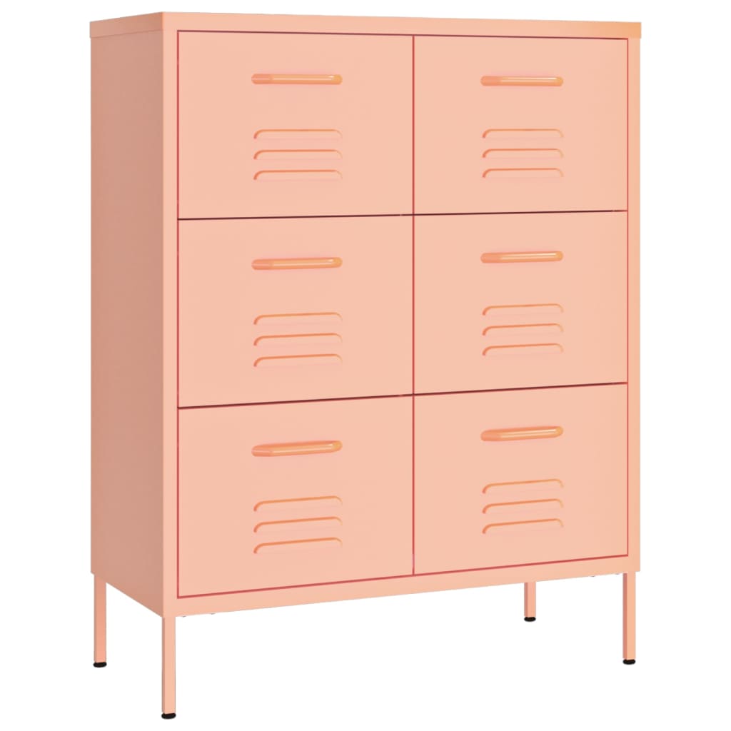 Armoire à tiroirs Rose 80x35x101,5 cm Acier - XIOS