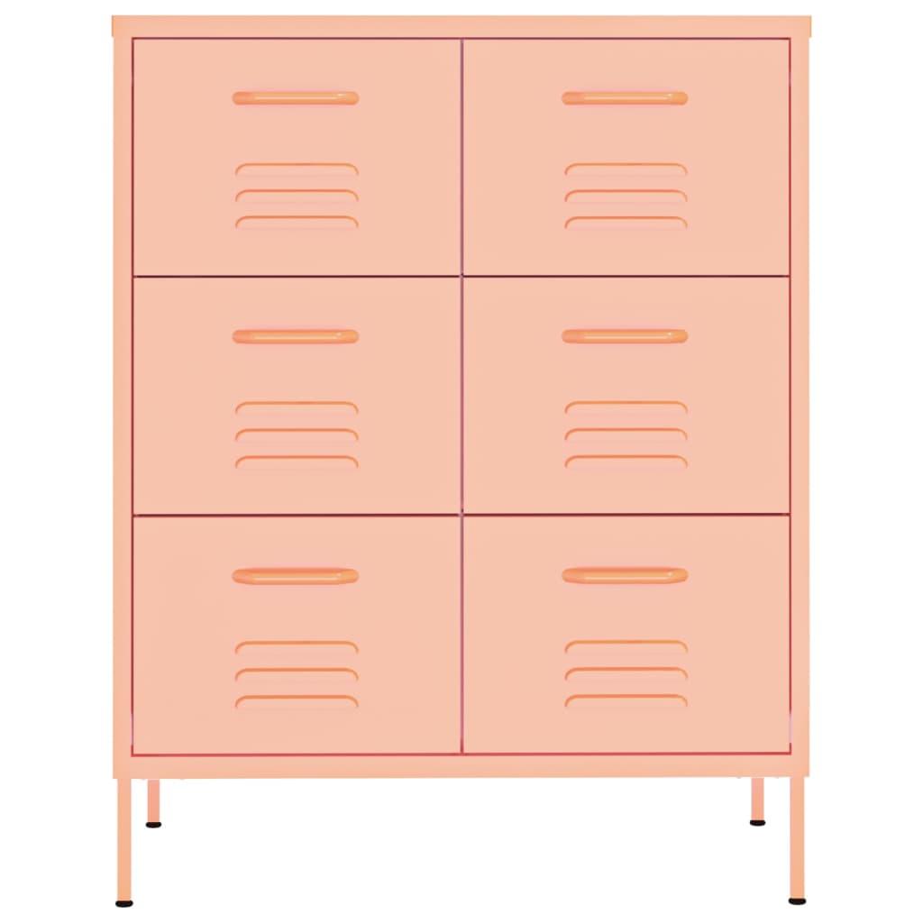 Armoire à tiroirs Rose 80x35x101,5 cm Acier - XIOS