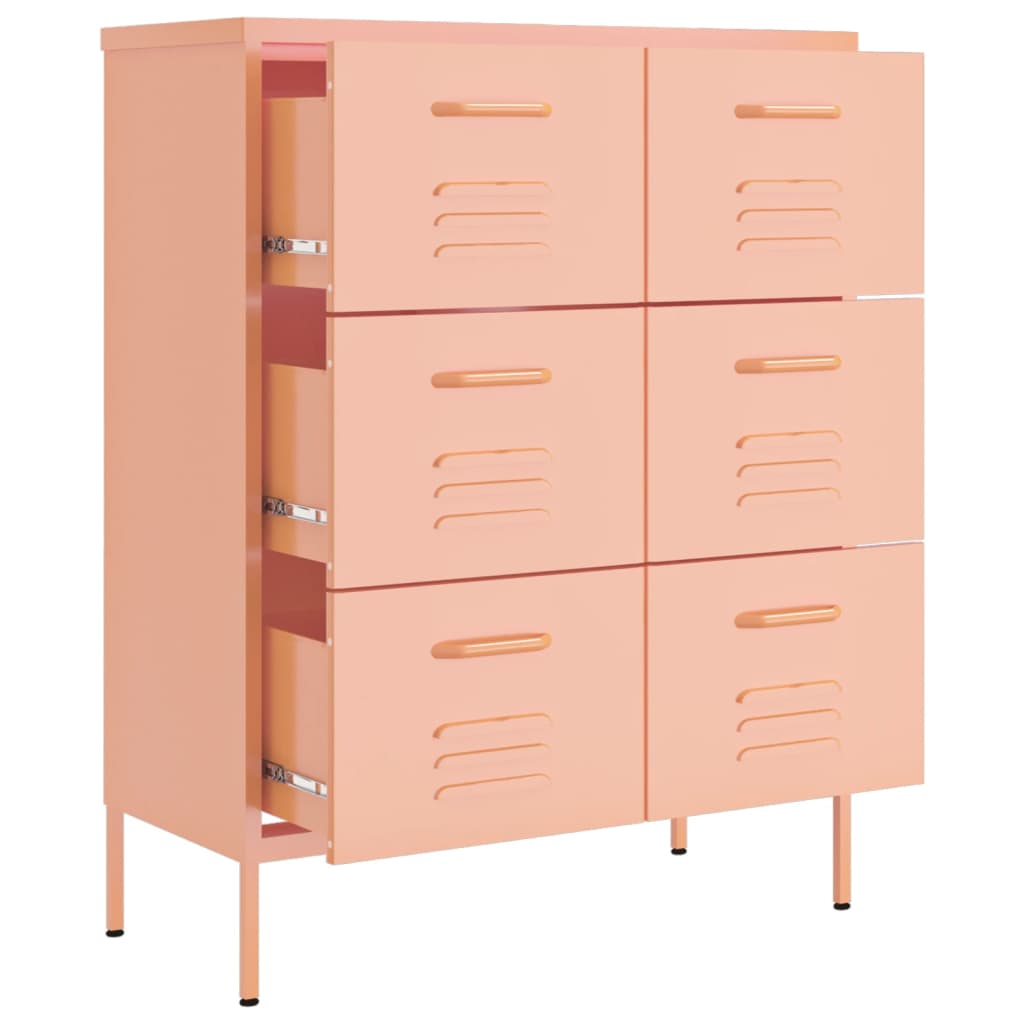 Armoire à tiroirs Rose 80x35x101,5 cm Acier - XIOS