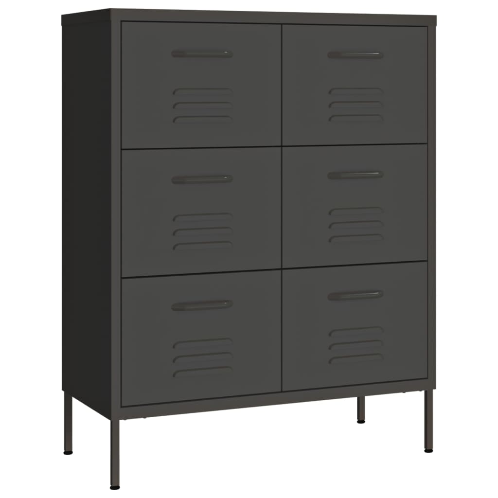 Armoire à tiroirs Anthracite 80x35x101,5 cm Acier - XIOS