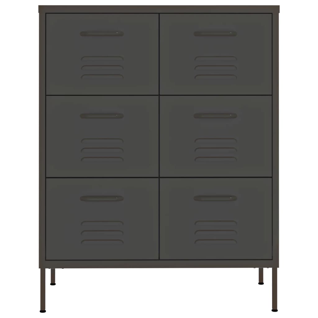 Armoire à tiroirs Anthracite 80x35x101,5 cm Acier - XIOS