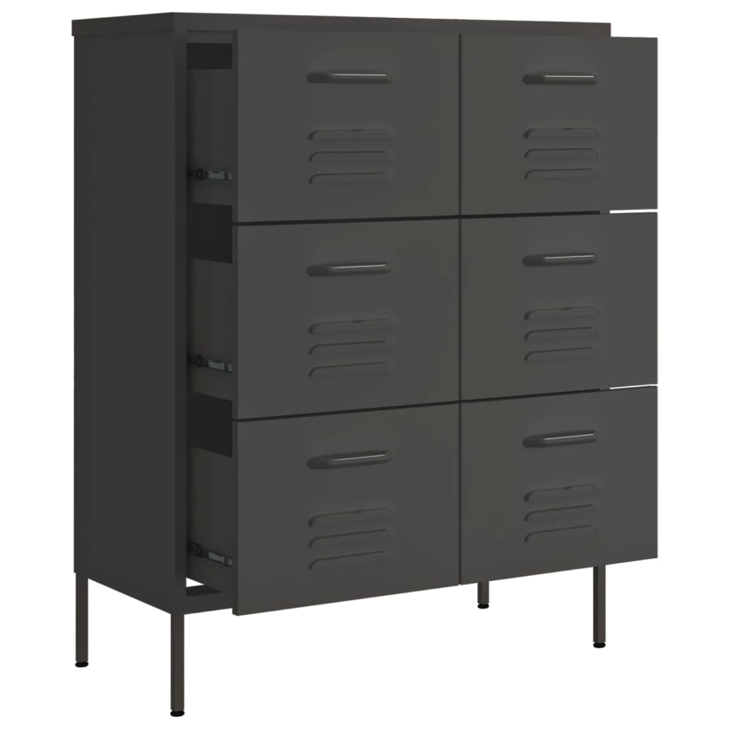 Armoire à tiroirs Anthracite 80x35x101,5 cm Acier - XIOS