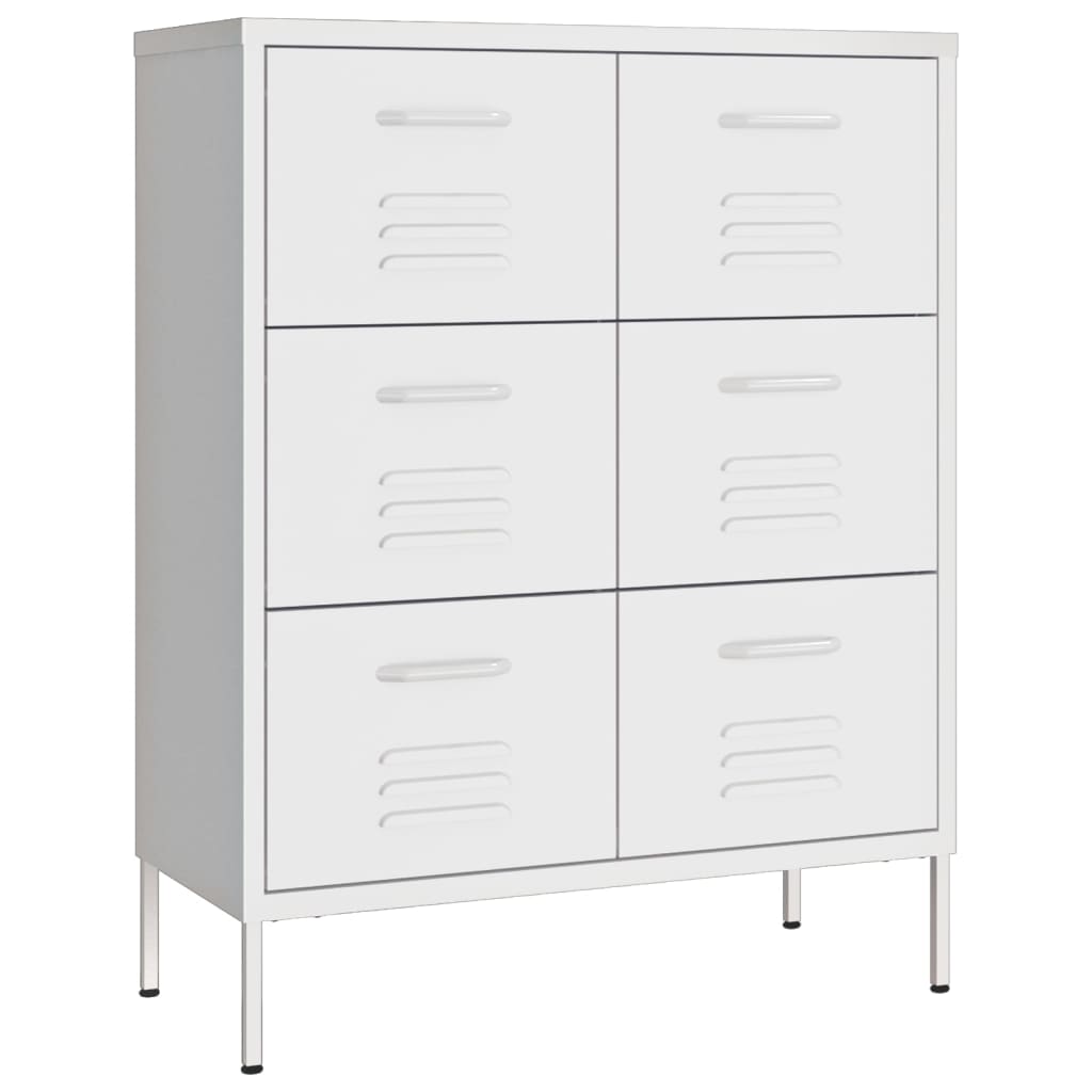 Armoire à tiroirs Blanc 80x35x101,5 cm Acier - XIOS