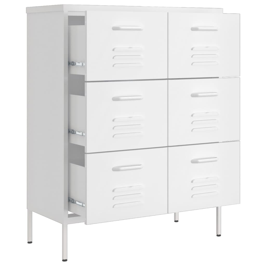 Armoire à tiroirs Blanc 80x35x101,5 cm Acier - XIOS