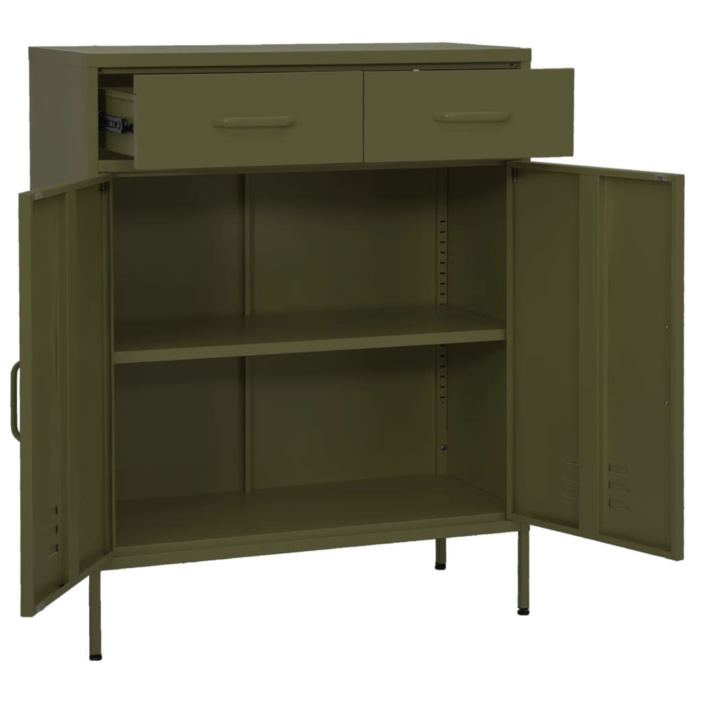 Armoire de rangement Vert olive 80x35x101,5 cm Acier - XIOS
