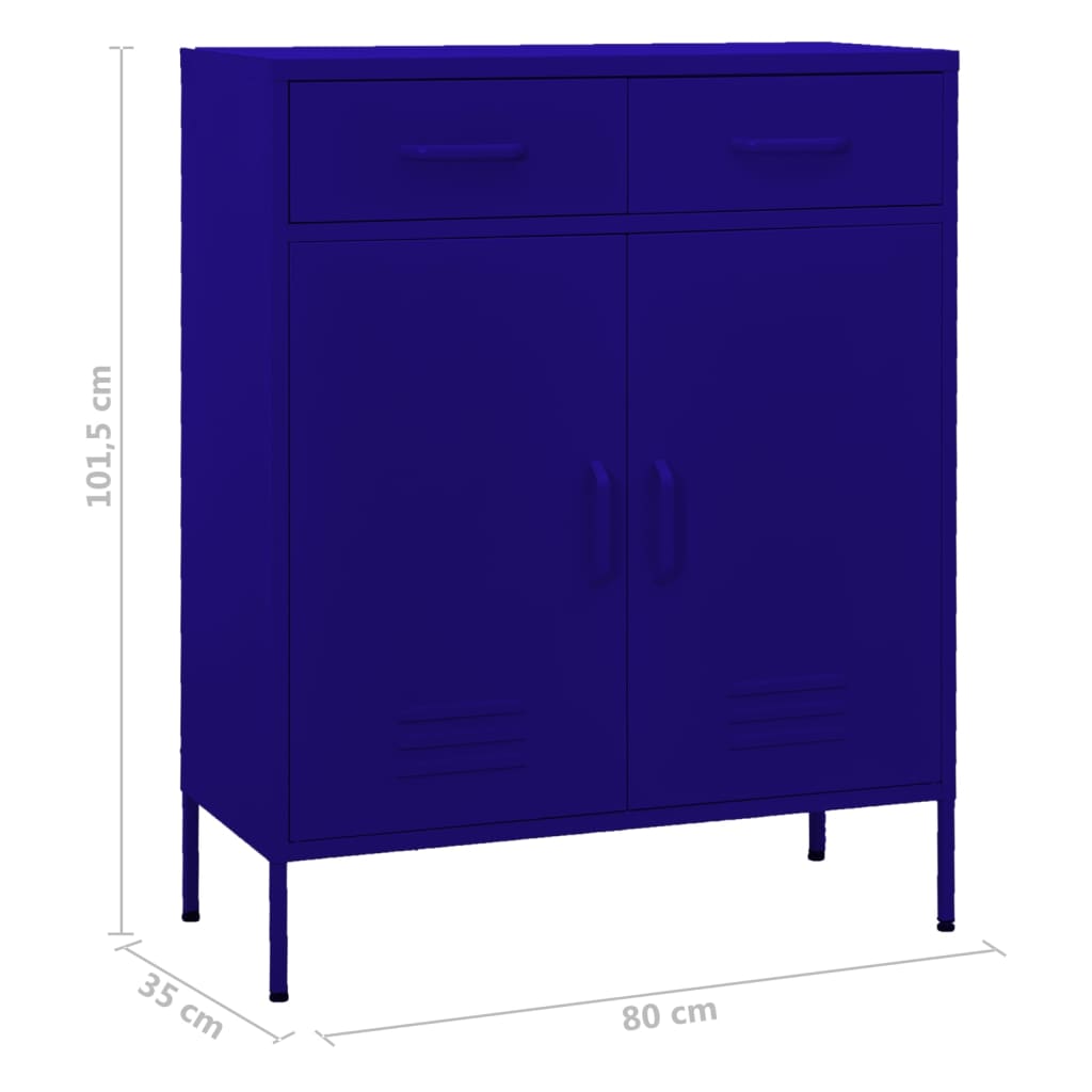 Armoire de rangement Bleu marine 80x35x101,5 cm Acier - XIOS