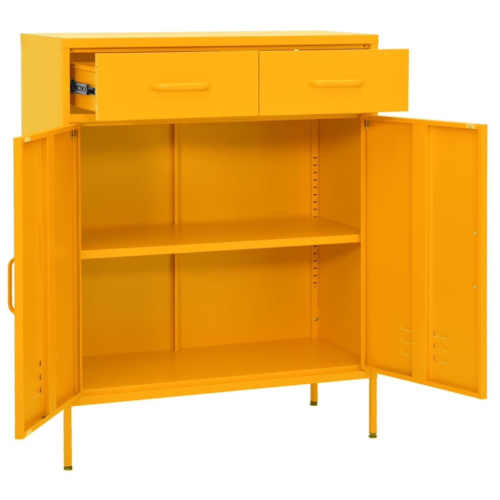 Armoire de rangement Jaune moutarde 80x35x101,5 cm Acier - XIOS