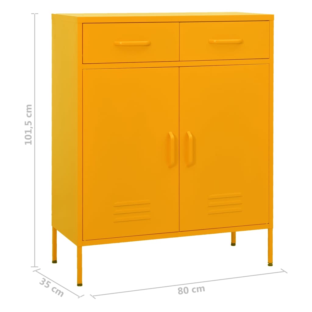 Armoire de rangement Jaune moutarde 80x35x101,5 cm Acier - XIOS