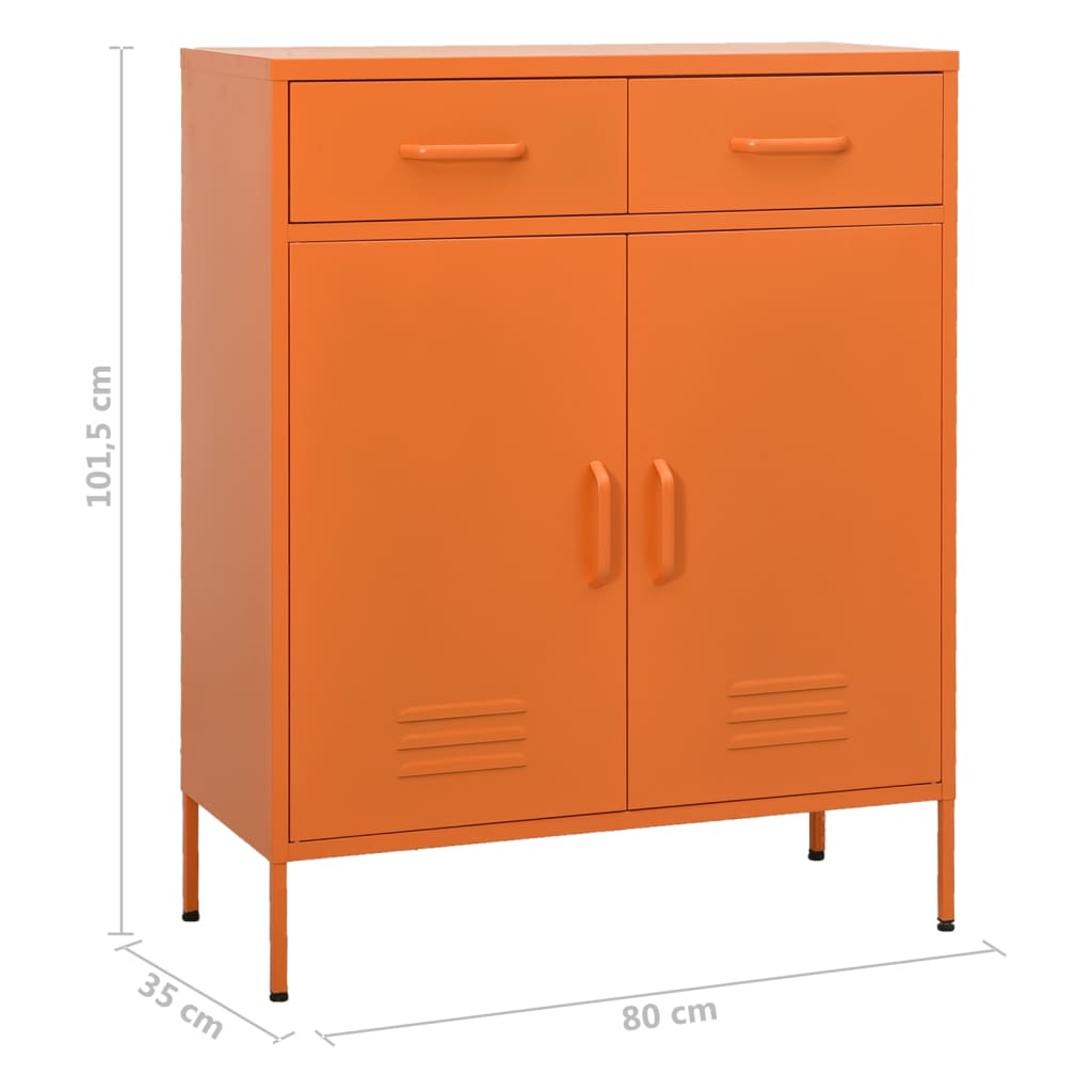 Armoire de rangement Orange 80x35x101,5 cm Acier - XIOS
