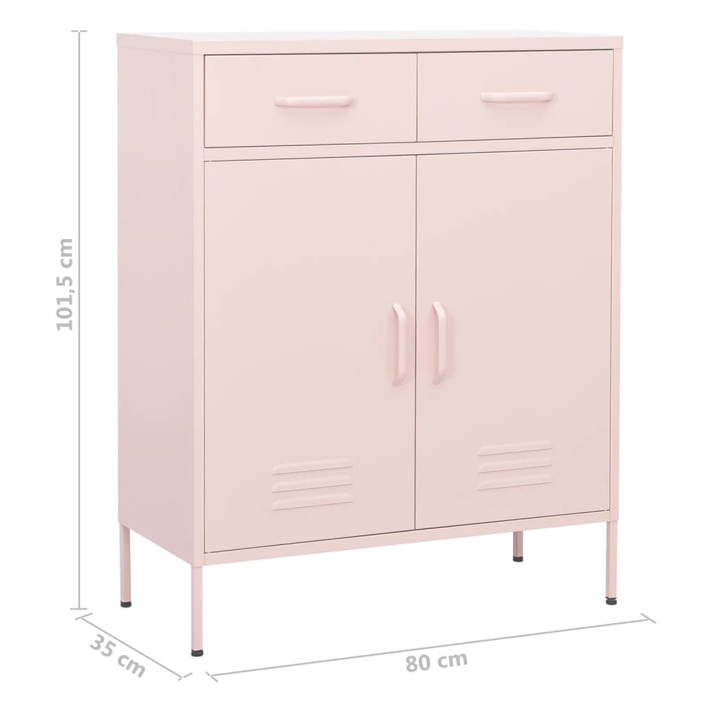 Armoire de rangement Rose 80x35x101,5 cm Acier - XIOS